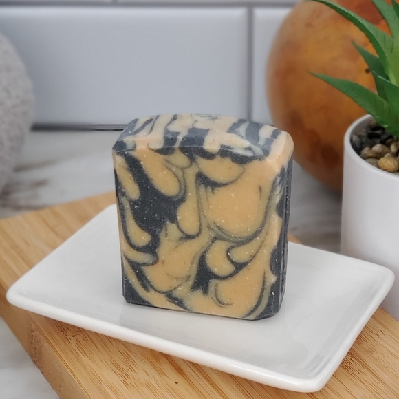 Hand Crafted Other - (1) Unscented Activated Charcoal & Turmeric Bar Body Soap
